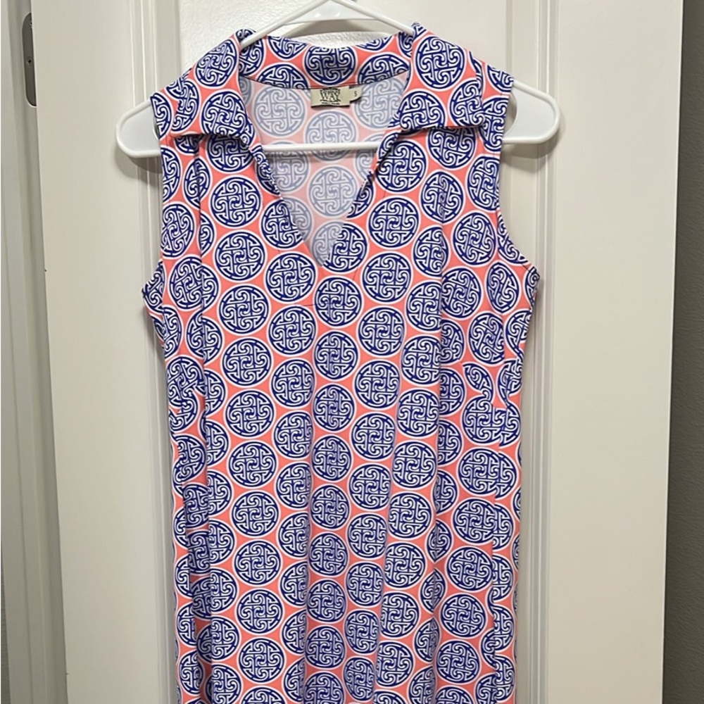 Katherine Way Blue and orange Patterned Dress
